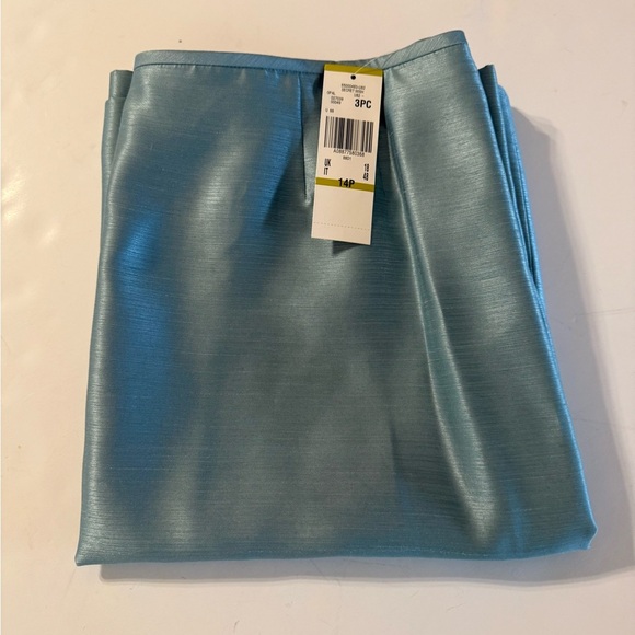 NWT Kasper Women’s 3 Piece Skirt Set Size 14 Petite Turquoise/Light Green - Picture 16 of 16